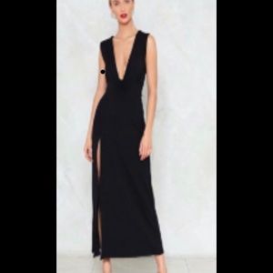 Nasty Gal Black Midi Dress